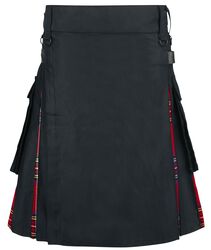 Černý tartanový kilt, Altana Industries, Středně dlouhá sukně