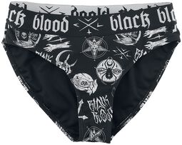 Bikini kalhotky s okultnými symboly, Black Blood by Gothicana, Spodní díl bikin