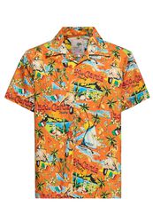Lake Garda Tropical Hawaiian Style Shirt, King Kerosin, Košile s krátkým rukávem