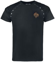 Černé tričko Gothicana x Anne Stokes s velkým potiskem s drakem na přední straně, Gothicana by EMP, Tričko