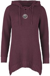 Pletený pulovr s kapucí a šněrováním, Black Premium by EMP, Pletený svetr