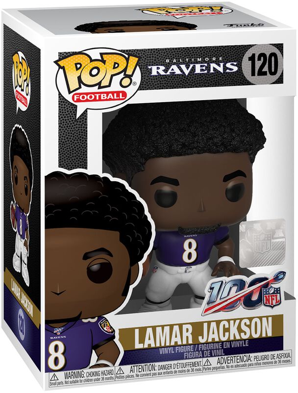 Vinylová figurka č. 120 Baltimore Ravens - Lamar Jackson
