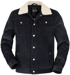 Corduroy Jacket With Teddy Fur, Black Premium by EMP, Přechodní bundy