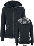 Skull Flower Hoodie Jacket, Gothicana by EMP, Mikina s kapucí na zip