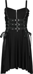 Short Dress With Lacing and Straps, Gothicana by EMP, Středně dlouhé šaty