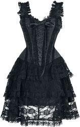 Krátké korzetové šaty s krajkou, Gothicana by EMP, Krátké šaty