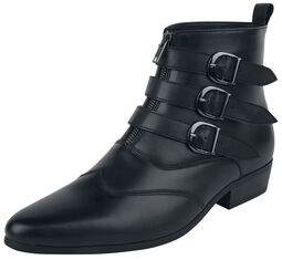 Černé kotníkové boty s přezkami