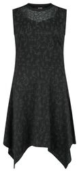 Dress With Runes Alloverprint, Black Premium by EMP, Středně dlouhé šaty