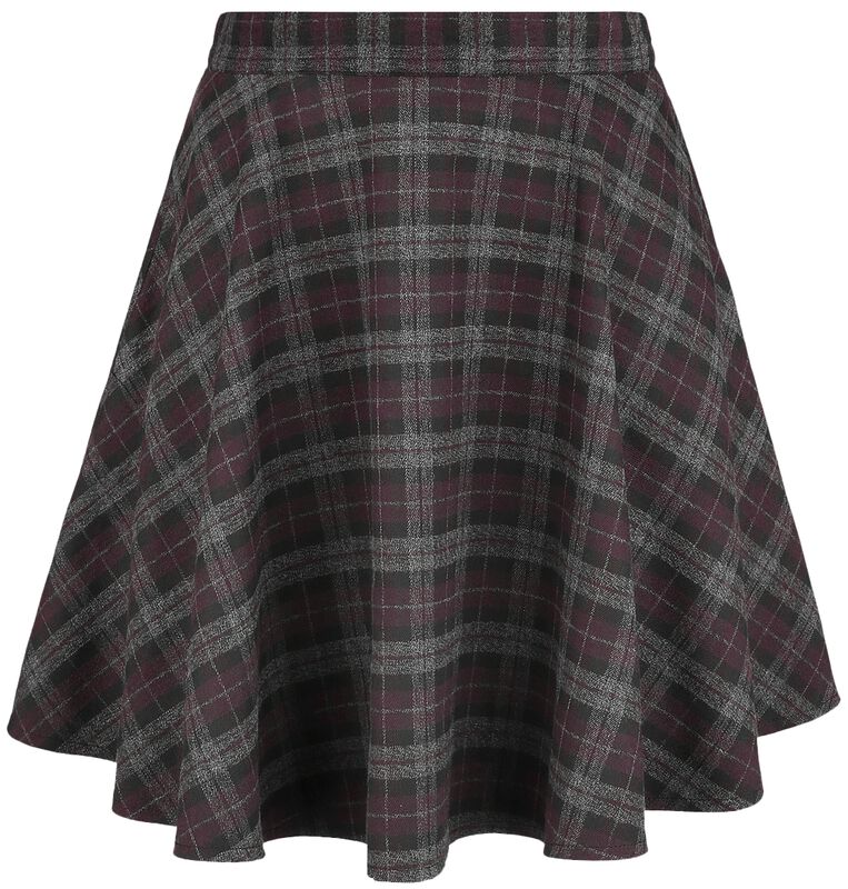 Rozšířená kostkovaná sukně v rockovém stylu