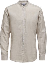 ONSCaiden LS Solid Linen MAO Shirt, ONLY and SONS, Dlouhý rukáv