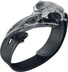 Raven Skull, Alchemy Gothic, Kožený náramek