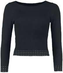 Mikina s plochými nýty, Black Premium by EMP, Pletený svetr
