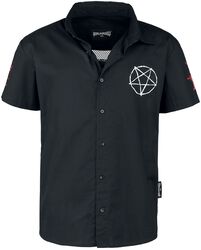 Košile s transparentním dílem na zádech, Black Blood by Gothicana, Košile s krátkým rukávem