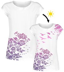 Bílé tričko s klasickým výstřihem a UV potiskem, Full Volume by EMP, Tričko