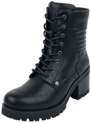 Černé boty na šněrování s podpatky, Black Premium by EMP, Boty
