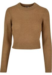 Dámský, krátký svetr s mřížkovaným profilem, Urban Classics, Mikinové tričko