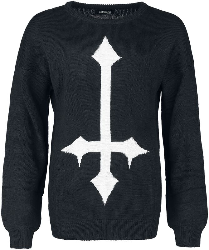 Pletený svetr s velkým křížem
