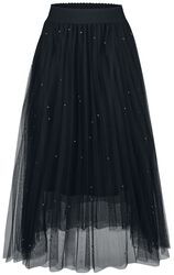 Síťovinová sukně s kamínky Sophia, Banned Retro, Středně dlouhá sukně