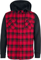 Hooded Checked Flannel, RED by EMP, Flanelová košile
