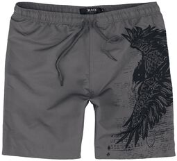 Swim Shorts with Raven Print, Black Premium by EMP, Plavecké šortky