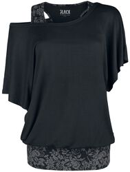 Dvouvrstvé tričko s topem s celoplošným potiskem, Black Premium by EMP, Tričko