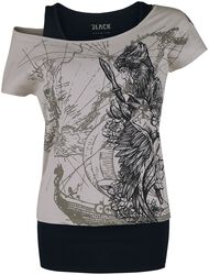 Dvouvrstvé tričko s detailním potiskem na přední straně, Black Premium by EMP, Tričko