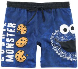 Cookie Monster - Face, Sesame Street, Plavecké šortky