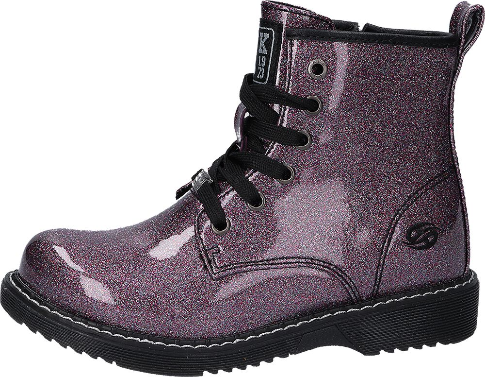 Lesklé fialové boty z polyuretanu