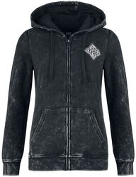 Bunda s kapucí s keltskými ornamenty, Black Premium by EMP, Mikina s kapucí na zip