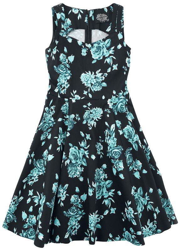 Šaty s kruhovou sukní Black Rosaceae