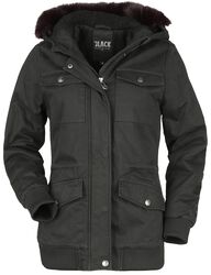 Zimní bunda s kapucí z imitace kožešiny, Black Premium by EMP, Zimní bunda