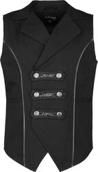 Vest with Faux Leather Straps, Gothicana by EMP, Vesta
