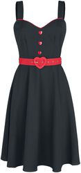 Šaty Queen Heart s knoflíky, Voodoo Vixen, Středně dlouhé šaty