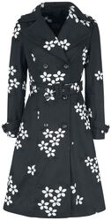 Černá květovaná bunda Marjorie, Voodoo Vixen, Kabáty