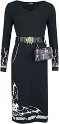 Šaty Gothicana x Elvira s páskem a taštičkou, Gothicana by EMP, Středně dlouhé šaty