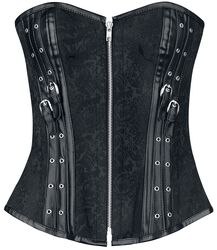 Corset with straps and zip, Gothicana by EMP, Korzet