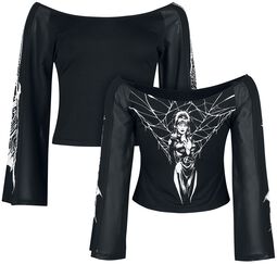 Tričko s dlouhými rukávy Gothicana x Elvira, Gothicana by EMP, Tričko s dlouhým rukávem
