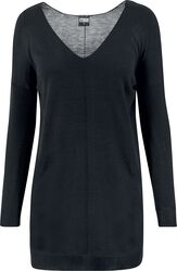 Ladies Fine Knit Oversize V-Neck Sweater, Urban Classics, Mikinové tričko