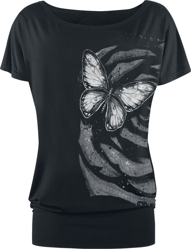 Tričko s potiskem s motýlem