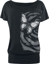 Tričko s potiskem s motýlem, Full Volume by EMP, Tričko