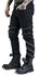 Černé džíny Jared s přezkami, zipy a nýty