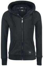 Teddy Hooded Jacket, Black Premium by EMP, Mikina s kapucí na zip