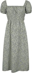 Midi šaty s hranatým výstřihem a květovým potiskem, QED London, Středně dlouhé šaty