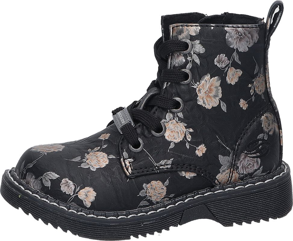 Metalické boty s květy