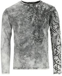 Tričko s dlouhými rukávy s runami, Black Premium by EMP, Tričko s dlouhým rukávem
