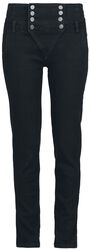 Double Button Placket Jeans, Black Premium by EMP, Plátěné kalhoty