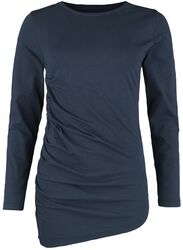Tričko s dlouhými rukávy a řasením, Black Premium by EMP, Tričko s dlouhým rukávem