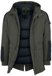 Ležérní, zimná bunda s kožešinovým límcem, Black Premium by EMP, Zimní bunda