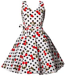 Swing Cherry Dress, Belsira, Středně dlouhé šaty