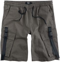Shorts With Side Pockets and Strap Details, RED by EMP, Kraťasy